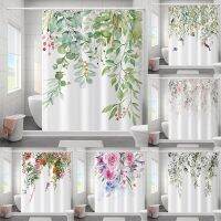 Green Plant 3D Digital Printing Waterproof and Mildew Proof Polyester Bathroom Shower Curtain Partition Curtain