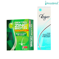 Biotin Zinc DEXTRA หญ้าหางม้า 30 แคปซูล + Regro Hair Protective Shampoo for Lady  [IIPP]