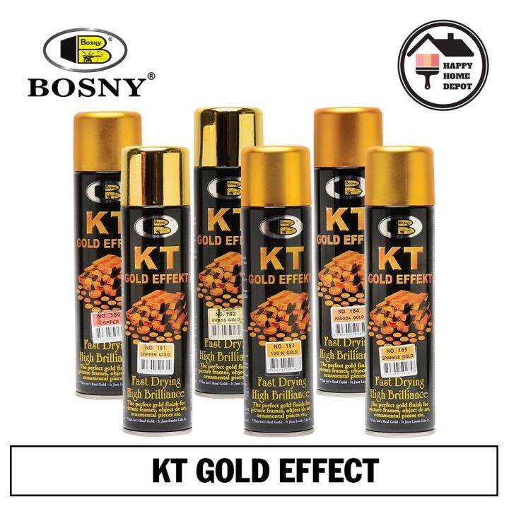 BOSNY KT GOLD EFFECT SPRAY PAINT / CHROME FINISH SPRAY Lazada PH