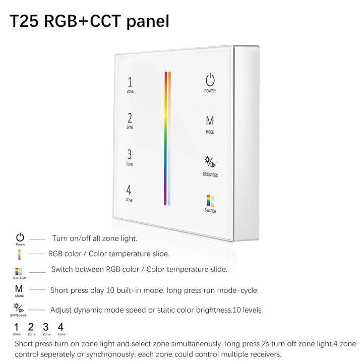 quality-รีโมทแผงสัมผัสอัจฉริยะ4โซน-t21-t22-t24-t25-2-4ก-การหรี่แสงได้-rgb-rgbw-rgb-cct-ตัวควบคุมไฟ-led-ความสว่างสำหรับแถบไฟ-led