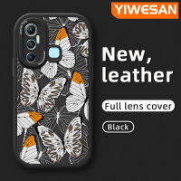 YIWESAN เคสสำหรับ Infinix Hot 11,ขายดีเคสรูปผีเสื้อเคสใส่โทรศัพท์หนังดีไซน์ใหม่นิ่มเคสมือถือกันกระแทกป้องกันการตกพร้อมเคสป้องกันกล้องเลนส์คลุมทั้งหมด