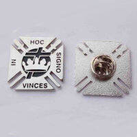 M223 10PCS 1" Silver Tone Masonic Lapel Pin Badge VINCES IN HOC SIGNO Brooch Pins Zinc Alloy material