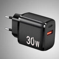 PD30W พอร์ตชาร์จคู่ Mini Type-C Charger Adaptor Head เครื่องชาร์จสำหรับสมาร์ทโฟน USB GaN สำหรับแท็บเล็ตสำหรับแล็ปท็อป