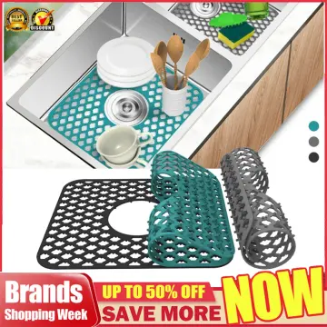 Sink Protectors for Kitchen Sink,Sink Mat,Grid Silicone Kitchen Sink Mat  for Bottom of Stainless Steel Sink,Heat resistant mat