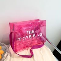 Hot The Tote Bag For Women Shoulder Bags Luxury Designer Handbags Letter Transparent Jelly Crossbody Bag Large Travel Clear Bag 2023