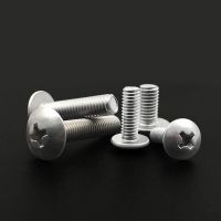 30pcs M4 Phillips big flat head screws cross mushroom headel screw mechanical bolts aluminum alloy bolt 5mm-12mm long Nails Screws  Fasteners