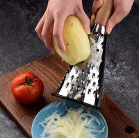 Vegetable grater all around ที่ขูดอาหาร ขูดผัก ขูดชีส ขูดสไลด์ผักผลไม้รอบทิศทาง ด้ามจับไม้ วัสดุสแตนเลสแข็งแรงทนทานต่อการใช้งาน