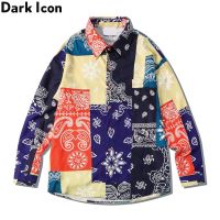 เสื้อเชิ้ตแขนยาวพิมพ์ลาย Icon Bandana แฟชั่นสําหรับผู้ชาย