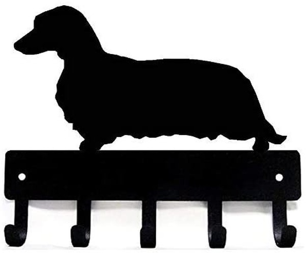 longhaired-dachshund-dog-key-hooks-amp-keychain-holder-small-6-inch-wide