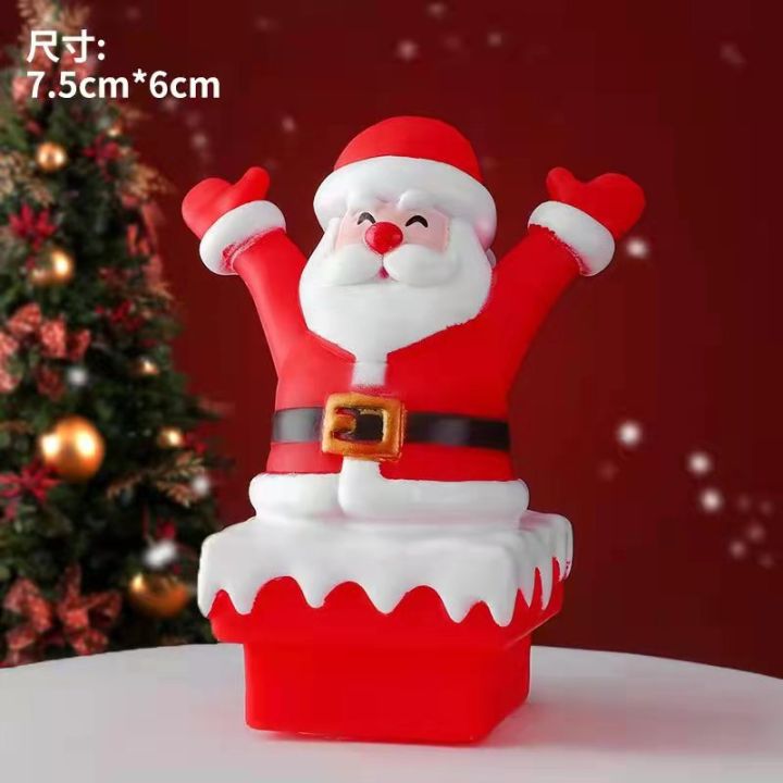 โมเดลตกแต่งซานต้า-ธีมคริสมาสต์-ป้ายตกแต่งเค้กคริสมาสต์-ซานต้า-กวางเรนเดียร์