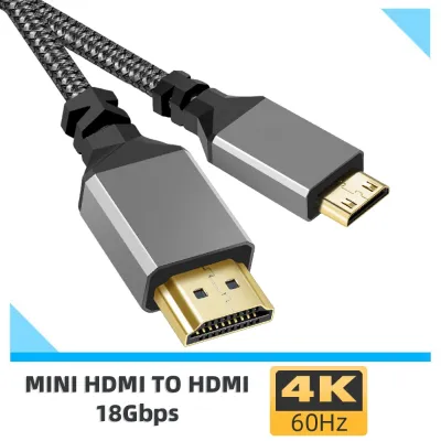 Kabel adaptor Tampilan kamera kompatibel dengan Mini HDMI kecepatan tinggi kabel 2.0 4K 60HZ 1080P 3D untuk Tablet Camcorder