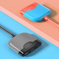 LEO MALLAN USB แท่นวางมือถือฮับ3.0สำหรับนินเท็นสวิตช์ USB USB C ทีวีแท่นหลายพอร์ตตัวเสียบสวิตซ์ Type C เป็น HDMI ตัวแปลง USB USB C Switch TV Dock Switch อุปกรณ์เสริม3 In 1 USB C Hub