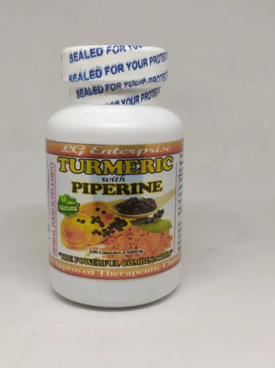 TURMERIC with PIPERINE Natural Pain Reliever AntiAging Weight Management 100 capsules