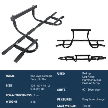 Iron gym pull up bar online dimensions