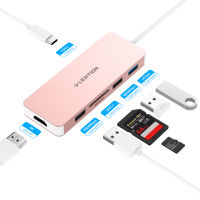 jianzhifen Lention USB C ศูนย์กลางสำหรับ MacBook Pro 13/15/16 (Thunderbolt 3) พร้อม4K HDMI, 3 USB A, SD/Micro การ์ดรีดเดอร์ SD และอะแดปเตอร์เครื่องชาร์จ