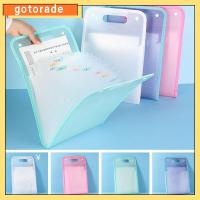 GOTORADE แบบพกพาได้ จุได้มาก โปร่งใสโปร่งใส โฟลเดอร์ไฟล์ A4 กระเป๋าใส่เอกสาร ที่เก็บกระดาษสำนักงาน กล่องอวัยวะแนวตั้ง