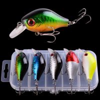 【hot】☞ 5pcs Mixed Colors Fishing Set Baits Wobbler Crankbaits with Treble Hooks Tackle hard Bait