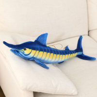 60-140cm Huge Simulation Bluefin Tuna Animal Plush Toys Stuffed Soft Blue Marlin Makaira Mazara Plush Pillow Fish Toy Decoration