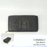 Prang Crocodile Leather Long Double Zip-Around Wallet กระเป๋าสตางค์ ใบยาว ซิปคู่ หนังจระเข้ C-W02H(XL)-Y