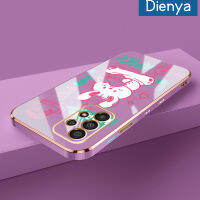 Dienya เคสปลอกสำหรับ Samsung A33 5G A53 5G A73 5G M53 M33 5G ลายการ์ตูนน่ารักดีโชคดีใหม่กรอบชุบสี่เหลี่ยมนุ่มซิลิก้าเจลกันกระแทกเคสมือถือรวมเลนส์กล้องถ่ายรูปฝาครอบป้องกัน