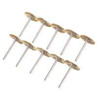 10 x Brass Wire Brush Round Brushes Disc Brush Pot Brush for Dremel 25MM