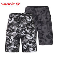 Santic MTB จักรยานกางเกงขาสั้นสำหรับผู้ชาย 4D เบาะหลวม Fit ขี่จักรยานกางเกงขาสั้นความยืดหยุ่นระบายอากาศได้ DH MTB จักรยานกางเกงขาสั้น KM3C05159