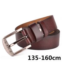 135cm -160cm long mens genuine leather big size belt classic casual designer pin button plus size belts male fat people strap Belts