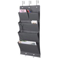 5 Pockets Over The Door Organizer Storage Hanging with Hooks Wall Mount Office Supplies File Folders School Supplies
