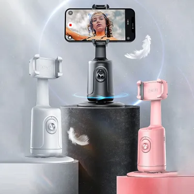 อุปกรณ์ติดตามใบหน้าอัตโนมัติไม้เซลฟี่สติ๊ก360องศาขาตั้งกล้องโทรศัพท์ติดตามแท่นยึดกล้องสมาร์ท AI วิดีโอติดตาม Vlog Live