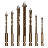 7Pcs Cross Hex Tile Drill Bits Set for Glass Ceramic Concrete Hole Opener Hard Alloy Bit Tools(3/4/5/6/8/10/12mm)