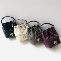 Ready Stock TB BAG European and American womens bags fashion spring and summer new embroidered jacquard drawstring bucket bag single shoulder crossbody bag