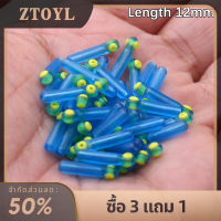 ZTOYL 100ชิ้น10มม. 11มม. 12มม. 13มม. แกนคู่ลอยซิลิโคนพลังงานเรืองแสงสีเขียวคู่ชุดแข่งขันแน่นชุดอุปกรณ์ตกปลา