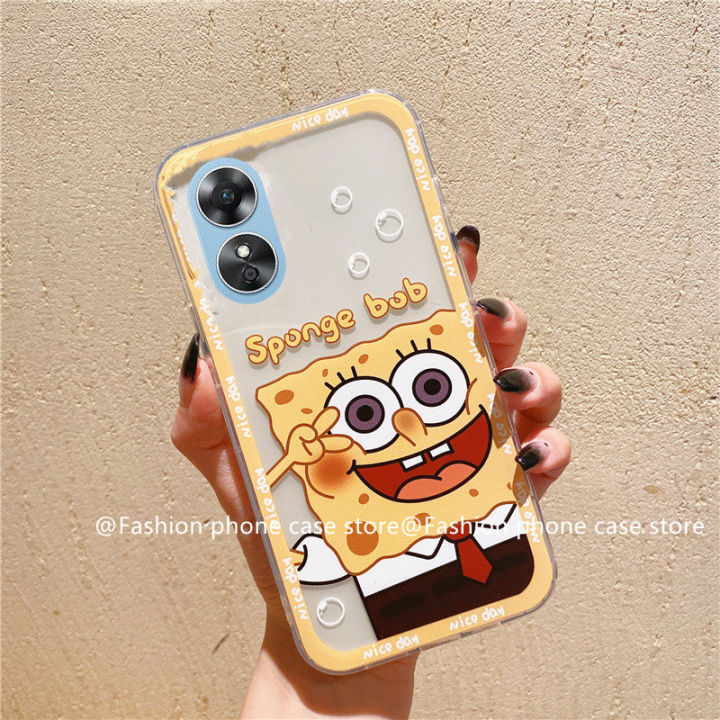 phone-case-เคส-oppo-a58-4g-spongebob-เคสโทรศัพท์รูปการ์ตูนใสราคาไม่แพงซิลิโคนนิ่ม-oppoa58-4g-2023