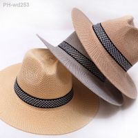 Hot Women Men Fashion Summer Casual Trendy Beach Sun Straw Hat Large Brim Panama Jazz Hat Cowboy Hat Golf Fishing Cap