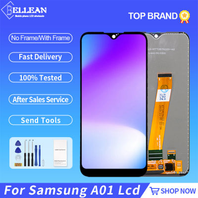 ทดสอบการทำงาน5.7นิ้วจอแสดงผล A015สำหรับ Samsung Galaxy A01 LCD Touch Screen Digitizer A015F A015G ประกอบกับกรอบ
