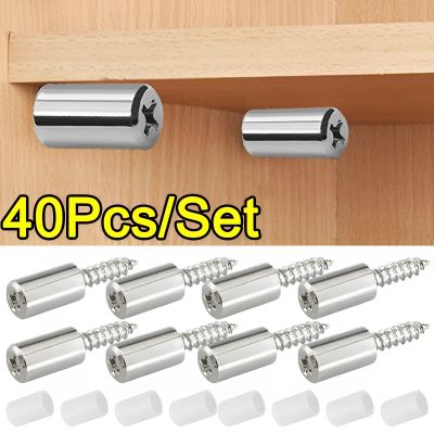 40/2PCS Self Tapping Screw Layer Plate Holder Wardrobe Storage Rack Septum Screw Fixed Support With Slip Resistant Rubber Sleeve