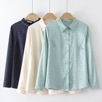 【มีไซส์ใหญ่】Plus Size Ladies Office-wear Long Sleeved Blouses XL-7XL Vintage Womens Muslimah Tops