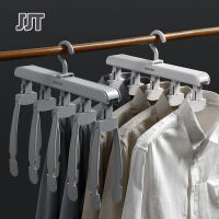 JJT สิ่งประดิษฐ์ที่เก็บตู้เสื้อผ้าในบ้านที่ไม้แขวนอเนกประสงค์ไร้รอยต่อตะขอแขวนเสื้อราวตากผ้าพับได้ของนักเรียนหอพัก