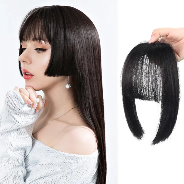 PROVENCES Trendy Daily Wear Sweet Women Girl Hair Extension Front Neat Bang  Synthetic Natural Clip In Two Side Flat Bangs Hime Cut Bangs Princess Cut  Bangs High Temperature Wig | Lazada PH