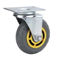 Universal wheel mute band brake elastic rubber wheel gold rubber wheel 3 Inch 4 inch 5 inch flat driver cart caster