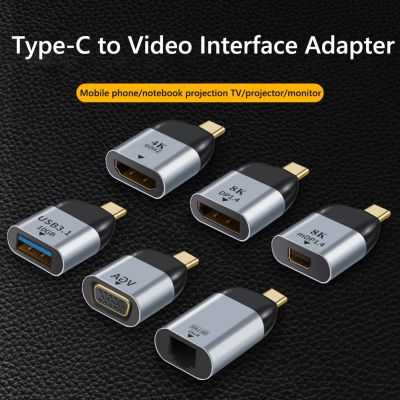 Chaunceybi USB C To DP/Mini DP/VGA/RJ45/HD-compatible Type 8K/4K/1080P Video 1000Mbps Ethernet Converter for Macbook