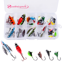 25ชิ้นเซ็ตตกปลาน้ำแข็ง Lure Spinner เหยื่อตกปลา Rotaing ช้อนล่อโลหะเหยื่อประดิษฐ์ Jig Head ขนาดเล็กตกปลาน้ำแข็ง Hook