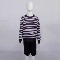 Pugsley Addams Cosplay Costume Wednesday Fantasia Male Halloween Carnival Party Knitted Top Shorts For Men Boys Role Play