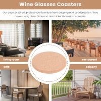 Round Cork Coasters for Drinks,with Metal Holder Storage ,Reusable Saucers for Cold Drinks Wine Glasses Cup