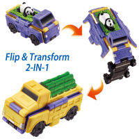 Transracers Flip Cars 1Pcs 2-In-1 Transforming Animal Vehicle Action Figures Mini เปลี่ยนเป็น2ประเภทรถพ็อกเก็ตของเล่นเด็ก