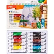 Màu Nước Acrylic Dạng Tuýp 12Ml Deli - 12 24 Màu - 1 Hộp - Ec12