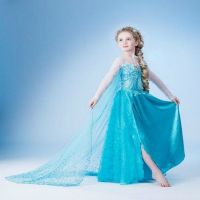 Kids Girls Costume Anna Cosplay Party Princess Dress