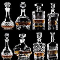 【LZ】❈  Garrafa De Vinho De Vidro Cristal e Copos Whisky Decanter Liqour Pourer Home Bar Vodka Jarra De Garrafa De Cerveja JR