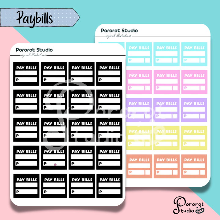 Pororot Studio I Pay Bills Sticker sheet for diary planner stationery ...