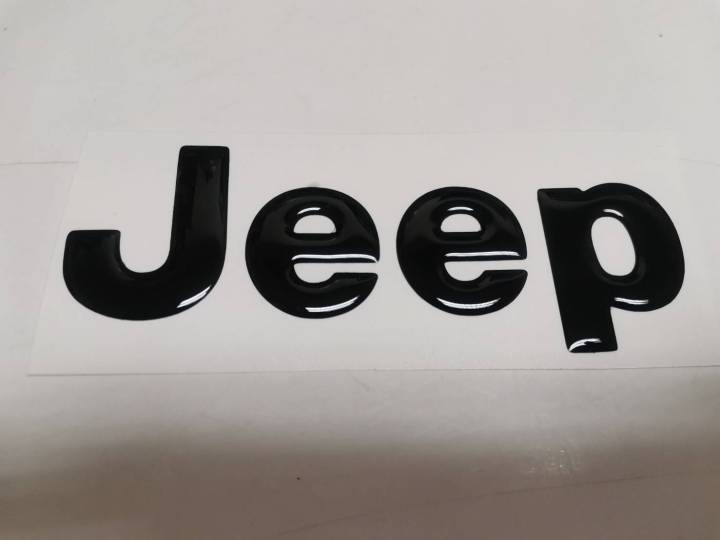 สติ๊กเกอร์ตัดคอม-เทเรซิ่นนูน-อย่างดี-คำว่า-jeep-สำหรับ-jeep-cherokee-ติดรถ-แต่งรถ-จี๊ป-sticker-สวย